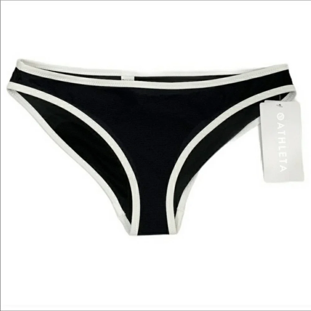 ATHLETA Clean Medium Bound Black and White Bikini Bottom Size Large - Picture 4 of 9